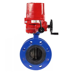 Затвор дисковый поворотный WBV1313E-2W-F-H Ду65 Ру16 фланцевый, корпус - чугун GGG40, диск - чугун GGG40, уплотнение - EPDM, с четвертьоборотным взрывозащищенным электроприводом QT-EX-015EM-O2-220VAC-У1 220В