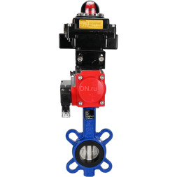 Затвор дисковый поворотный WBV1432N-2W-Fb-H Ду300 Ру16, корпус - чугун GGG50, диск - нержавеющая сталь 316L, уплотнение - NBR, с пневмоприводом PA-SA-210 с возвратными пружинами, пневмораспределителем 4M310-08 DC24V, БКВ APL-410N EX