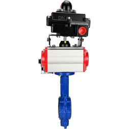 Затвор дисковый поворотный WBV1432N-2W-Fb-H Ду300 Ру16, корпус - чугун GGG50, диск - нержавеющая сталь 316L, уплотнение - NBR, с пневмоприводом PA-SA-210 с возвратными пружинами, пневмораспределителем 4M310-08 DC24V, БКВ APL-410N EX