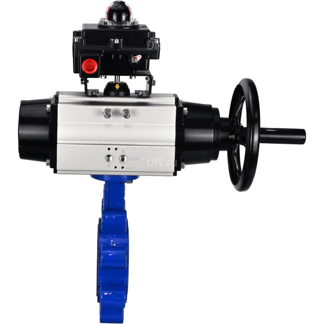 Затвор дисковый поворотный WBV1631E-2W-Fb-H Ду125 Ру16 LUG корпус - чугун QT450, диск - нержавеющая сталь 304, уплотнение - EPDM, с пневмоприводом PA-DA-105-1 и БКВ APL-410N EX в Перми