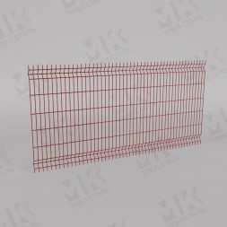 3Д забор красный (RAL 3032) 2500х2500х3 Light
