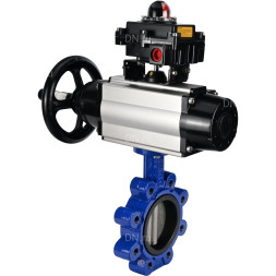 Затвор дисковый поворотный WBV1631E-2W-Fb-H Ду150 Ру16 LUG корпус - чугун QT450, диск - нержавеющая сталь 304, уплотнение - EPDM, с пневмоприводом PA-DA-105-1, пневмораспределителем 4M310-08 DC24V и БКВ APL-410N EX