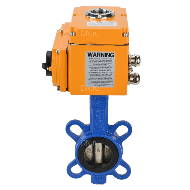 Затвор дисковый поворотный WBV1432N-2W-Fb-H Ду300 Ру16, корпус - чугун GGG50, диск - нержавеющая сталь 316L, уплотнение - NBR, с электроприводом QT-N-060EM-1-380VAC-У1 в Перми