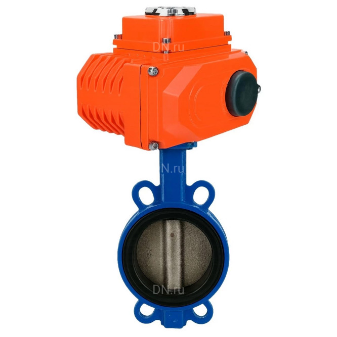 Затвор дисковый поворотный для абразивных сред WBV1632E-2W-Fb-H Ду150 Ру16 межфланцевый, корпус - чугун QT450, диск - нержавеющая сталь 316L, уплотнение - EPDM, с электроприводом QT-N-015EM-O1-24VDC-У1 24В HARK в Перми