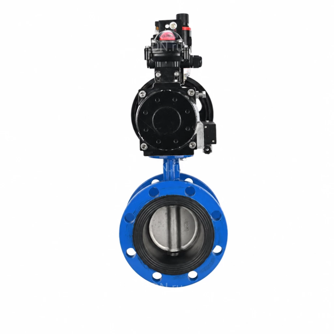 Затвор дисковый поворотный WBV1331E-2W-F-H Ду50 Ру16 фланцевый, корпус - чугун GGG40, диск - нержавеющая сталь 304, уплотнение - EPDM, с пневмоприводом PA-DA-105-1, 4M310-08 AC220V, APL-210N и AFC2000 в Перми