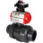Кран шаровой BV4242E-FP-GRM-ISO Дн15 Ру10 полнопроходной, корпус - НПВХ, шар - НПВХ, уплотнение - EPDM, с пневмоприводом PA-SA-052 и БКВ APL-210N в Перми