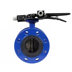 Затвор дисковый поворотный WBV1331E-2W-F-H Ду50 Ру16 фланцевый, корпус - чугун GGG40, диск - нержавеющая сталь 304, уплотнение - EPDM, с рукояткой и двумя концевыми датчиками LS-103 250В
