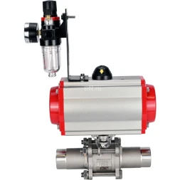 Кран шаровой BV3131P(3pc)-FP-W-ISO-H LONG Ду150 Ру16 полнопроходной, корпус - нержавеющая сталь 304, уплотнение - PTFE, под приварку, с пневмоприводом PA-DA-140, пневмораспределителем 4M310-08 DC24V и БПВ AFC2000