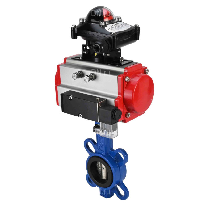 Затвор дисковый поворотный WBV1413E-2W-Fb-H Ду65 Ру16, корпус - чугун GGG50, диск - чугун GGG40, уплотнение - EPDM, с пневмоприводом PA-SA-083, пневмораспределителем 4M310-08 DC24V, БКВ APL-210N в Перми
