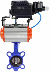 Затвор дисковый поворотный WBV1432E-2W-Fb-H Ду300 Ру16, корпус - чугун GGG50, диск - нержавеющая сталь 316L, уплотнение - EPDM, с пневмоприводом PA-DA-140 и с электропневматическим поворотным позиционером YT-1000RSN с обратной связью