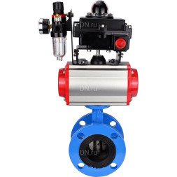 Затвор дисковый поворотный WBV1313E-2W-F-H Ду150 Ру16 фланцевый, корпус - чугун GGG40, диск - чугун GGG40, EPDM, с пневмоприводом PA-DA-130, пневмораспределителем 4M310-08 DC24V, БКВ APL-410N EX и БПВ AFC2000
