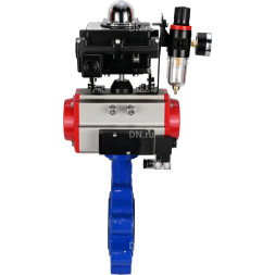 Затвор дисковый поворотный WBV1616N-2W-Fb-H Ду100 Ру16 LUG корпус - чугун QT450, диск - чугун QT450, уплотнение - NBR, с пневмоприводом PA-SA-130, пневмораспределителем 4M310-08 DC24V, БКВ APL-410N EX и БПВ AFC2000