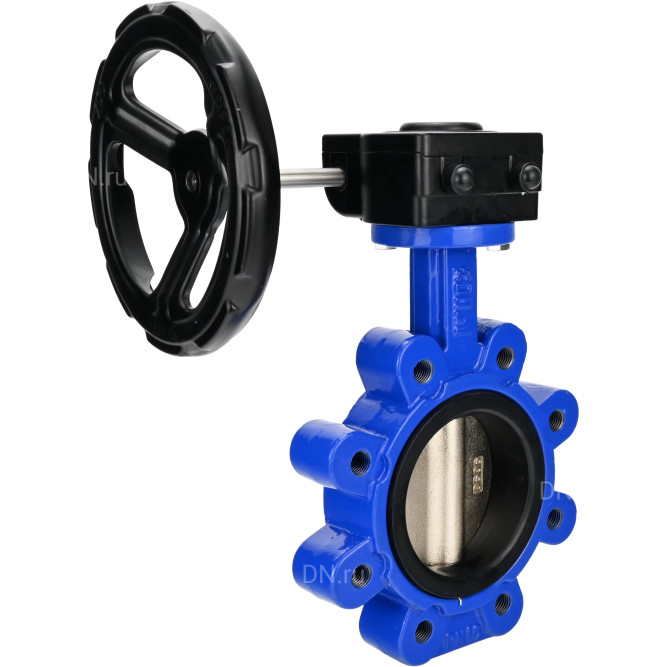 Затвор дисковый поворотный WBV1616N-2W-Fb-H Ду125 Ру16 LUG межфланцевый, корпус - чугун QT450, диск - чугун QT450, уплотнение - NBR, с редуктором HAM RQN1-180Z-T40 в Перми