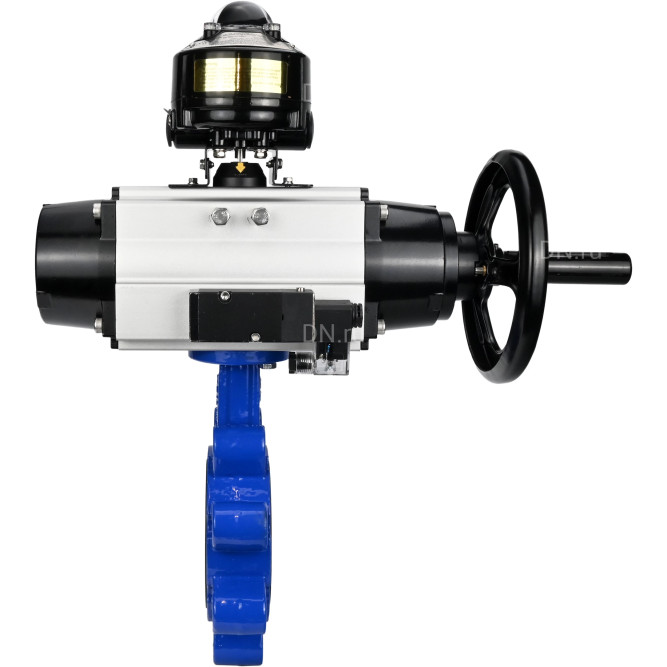 Затвор дисковый поворотный WBV1631E-2W-Fb-H Ду150 Ру16 LUG корпус - чугун QT450, диск - нержавеющая сталь 304, уплотнение - EPDM, с пневмоприводом PA-DA-105-1, пневмораспределителем 4M310-08 DC24V и БКВ APL-510N EX в Перми