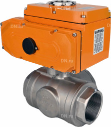 Кран шаровой BV3232P(4pc)-SP-3WL-T-ISO-H Ду20 Ру63 стандартнопроходной L-тип, трехходовой, нержавеющая сталь SS316, внутренняя резьба, уплотнение - PTFE, с эл. приводом E34-N-005EM-O1-220VAC-У1