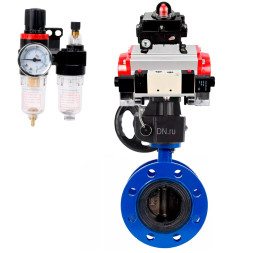 Затвор дисковый поворотный WBV1331E-2W-F-H Ду50 Ру16, корпус - чугун GGG40, диск - нерж. сталь 304, EPDM, с пневмоприводом PA-DA-105, пневмораспределителем 4M320-08 AC220V, ручным дублером MON3-700-T38-ISO, БКВ APL-410N EX и БПВ AFC2000