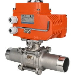 Кран шаровой BV3131P(3pc)-FP-W-ISO-H LONG Ду50 Ру40 полнопроходной, трехсоставной, корпус - нержавеющая сталь 304, уплотнение - PTFE, под приварку, с электроприводом QT-N-008EM-O1-24VDC-У1 HARK