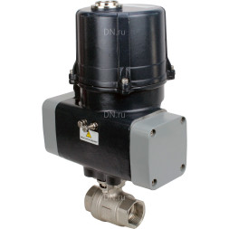 Кран шаровой BV3232P(2pc)-FP-T-ISO-H Ду15 Ру63 полнопроходной, резьбовой, внутренняя резьба, корпус - нержавеющая сталь 316, уплотнение - PTFE, с электроприводом четвертьоборотным QTSA-N-003EM-O0-220VAC с пружинным возвратом