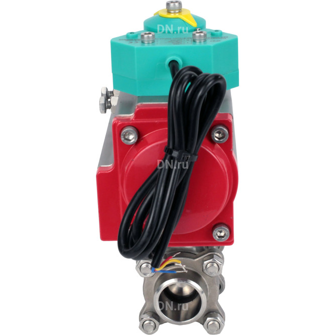 Кран шаровой BV3232P(3pc)-FP-W-ISO-H Ду80 Ру25 полнопроходной, корпус - нержавеющая сталь 316, уплотнение - PTFE, под приварку, с пневмоприводом PA-DA-105 и магнитным переключателем ALS200D в Перми