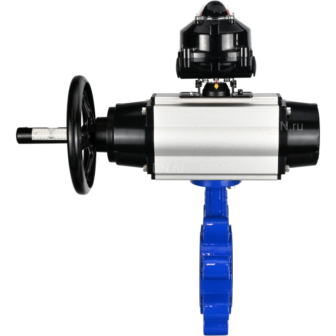 Затвор дисковый поворотный WBV1631E-2W-Fb-H Ду150 Ру16 LUG корпус - чугун QT450, диск - нержавеющая сталь 304, уплотнение - EPDM, с пневмоприводом PA-DA-105-1 и БКВ APL-510N EX в Перми