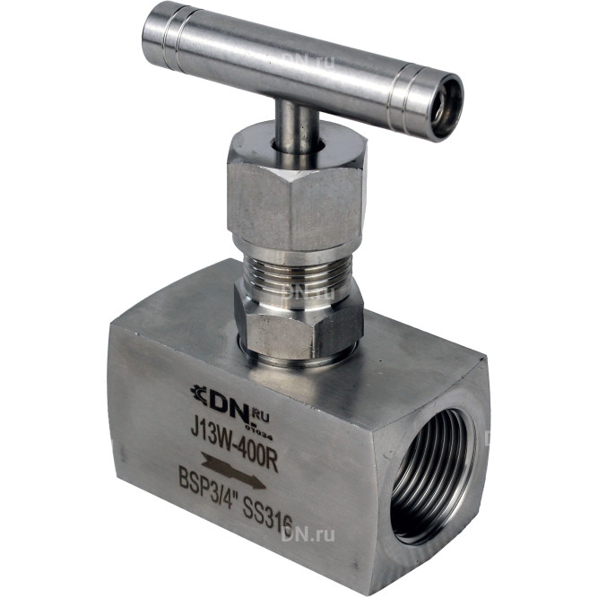 Клапан игольчатый VN3232M-T-Ht 1/4″ Ду8 Ру400 резьбовой, корпус - нержавеющая сталь 316, уплотнение - металл, с Т-образной рукояткой в Перми