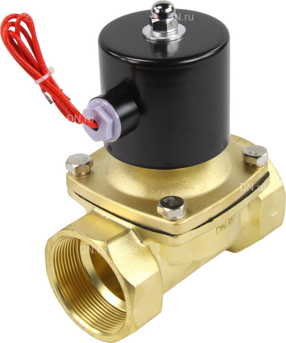 Клапан электромагнитный VS100-VT-NC-24VDC 2″ Ду50 Ру10, соленоидный двухходовой, корпус - латунь, уплотнение - Viton, резьбовой, нормально-закрытый, прямого действия, катушка - 24В в Перми