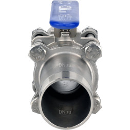 Кран шаровой BV3131P(3pc)-FP-W-H LONG Ду10 Ру63 HYMT нержавеющая сталь CF8/AISI 304, полнопроходной, трехсоставной, уплотнение - PTFE, под приварку, с рукояткой