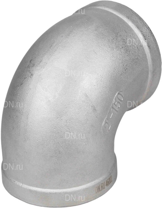 Отвод (уголок) ВР-ВР-316 21/2″ Ду65 Ру16 угол 90°, корпус - нержавеющая сталь 316, присоединение - внутренняя / внутренняя резьба в Перми