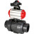 Кран шаровой BV4242E-FP-GRM-ISO Дн80 Ру10 полнопроходной, корпус - НПВХ, шар - НПВХ, уплотнение - EPDM, с пневмоприводом PA-SA-065 и БКВ APL-210N в Перми