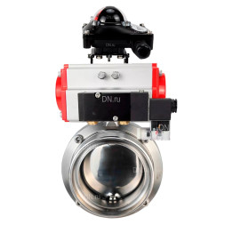 Затвор дисковый поворотный WBV3131E-2W-T-H Ду20 Ру10 резьбовой, пищевая нержавеющая сталь 304, уплотнение – EPDM, с пневмоприводом PA-DA-065, пневмораспределителем 4M310-08 AC220V и БКВ APL-210N
