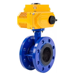 Затвор дисковый поворотный WBV1313E-2W-F-H Ду200 Ру16 фланцевый, корпус - чугун GGG40, диск - чугун GGG40, уплотнение - EPDM, с четвертьоборотным электроприводом QT-N-040EM-O1-220VAC-У1 220В