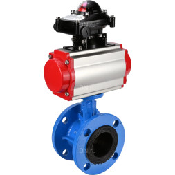 Затвор дисковый поворотный WBV1313E-2W-F-H Ду200 Ру16 фланцевый, корпус - чугун GGG40, диск - чугун GGG40, уплотнение - EPDM, с пневмоприводом PA-DA-140 и БКВ APL-210N