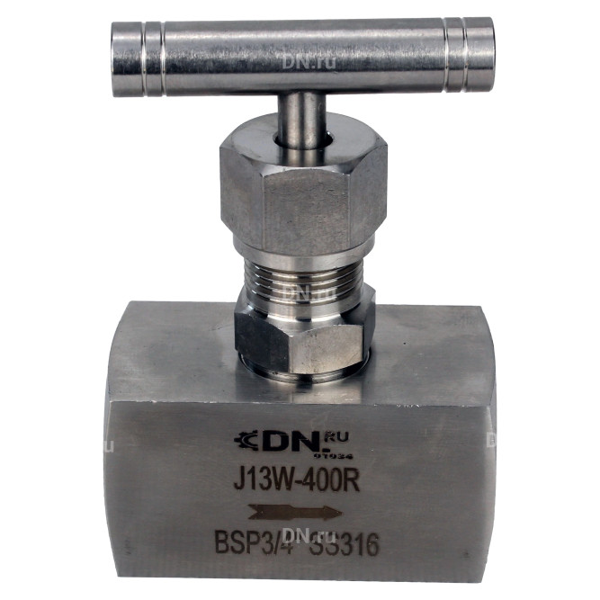 Клапан игольчатый VN3232M-T-Ht 3/4″ Ду20 Ру400 резьбовой, корпус - нержавеющая сталь 316, уплотнение - металл, с Т-образной рукояткой в Перми