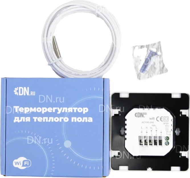 Терморегулятор для теплого пола T1-5SM-WF электронный программируемый с функцией Wi-Fi цвет серый в Перми