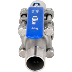 Кран шаровой BV3131P(3pc)-FP-W-H LONG Ду10 Ру63 нержавеющая сталь SS304, полнопроходной, трехсоставной, уплотнение - PTFE, под приварку, с рукояткой