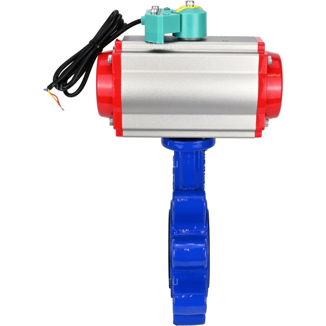 Затвор дисковый поворотный WBV1616E-2W-Fb-H Ду50 Ру16 LUG корпус - чугун QT450, диск - чугун QT450, уплотнение - EPDM, с пневмоприводом PA-DA-065, пневмораспределителем 4M310-08 DC24V и магнитным переключателем ALS200D в Перми