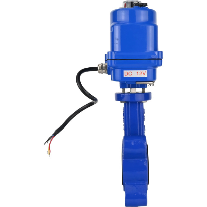 Затвор дисковый поворотный WBV1631N-2W-Fb-H Ду50 Ру16 LUG межфланцевый, корпус - чугун QT450, диск - нержавеющая сталь AISI 304, уплотнение - NBR, с электроприводом QT-N-003EM-O1-12VDC-У1 blue 12В в Перми