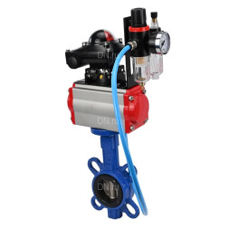 Затвор дисковый поворотный WBV1413E-2W-Fb-H Ду65 Ру16, корпус - чугун GGG50, диск - чугун GGG40, уплотнение - EPDM, с пневмоприводом PA-DA-065 двойного действия, пневмораспределителем 4M310-08 DC24V, БКВ APL-210N, БПВ AFC2000