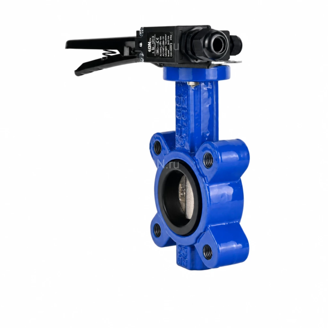 Затвор дисковый поворотный WBV1616N-2W-Fb-H Ду50 Ру16 LUG межфланцевый, корпус - чугун QT450, диск - чугун QT450, уплотнение - NBR, с рукояткой и двумя концевыми датчиками LS-103 250В в Перми
