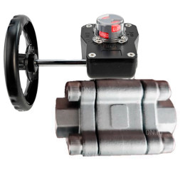 Кран шаровой BV3232P(3pc)-FP-SW-ISO-H Ду50 Ру63 полнопроходной, корпус - нержавеющая сталь SS316, под приварку, с редуктором HGB RQN1-180Z с индикатором положения