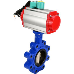 Затвор дисковый поворотный WBV1616E-2W-Fb-H Ду65 Ру16 LUG корпус - чугун QT450, диск - чугун QT450, уплотнение - EPDM, с пневмоприводом PA-DA-065, пневмораспределителем 4M310-08 DC24V и магнитным переключателем ALS200D