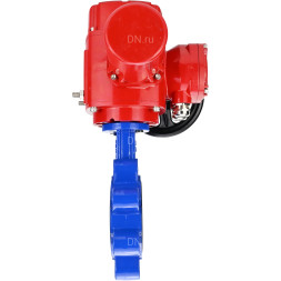 Затвор дисковый поворотный WBV1631N-2W-Fb-H Ду50 Ру16 LUG межфланцевый, корпус - чугун QT450, диск - нержавеющая сталь AISI 304, уплотнение - NBR, с электроприводом QT-EX-005M-O2-220VAC-У1 с моментной муфтой и штурвалом