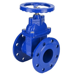 Задвижка клиновая 30ч39р (аналог МЗВ) GVWN1414E-2W-F-S blue Ду65 Ру10/16 фланцевая, корпус - чугун GGG50, уплотнение - EPDM, со штурвалом и невыдвижным штоком, цвет - синий
