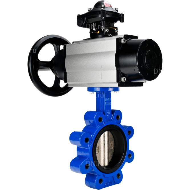 Затвор дисковый поворотный WBV1616N-2W-Fb-H Ду125 Ру16 LUG корпус - чугун QT450, диск - чугун QT450, уплотнение - NBR, с пневмоприводом PA-DA-105-1 и БКВ APL-210N в Перми