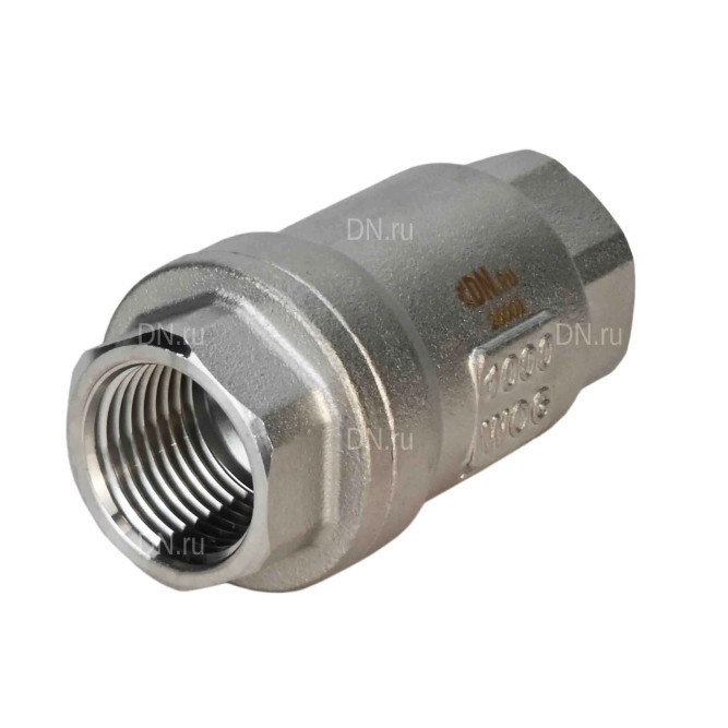 Клапан обратный VCS3232P-T 3/4″ Ду20 Ру63 резьбовой, пружинный, корпус - нержавеющая сталь 316, диск - нержавеющая сталь 316, уплотнение - металл в Перми