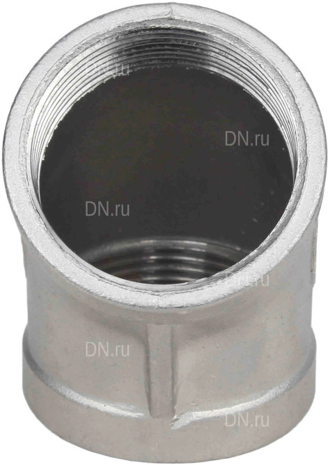 Отвод (полуотвод) ВР-ВР-304 1 1/4″ Ду32 Ру16 угол 45°, корпус - нержавеющая сталь 304, присоединение - внутренняя / внутренняя резьба в Перми