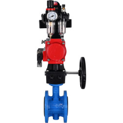 Затвор дисковый поворотный WBV1313E-2W-F-H Ду65 Ру16 фланцевый, корпус - чугун GGG40, диск - чугун GGG40, EPDM, с пневмоприводом PA-DA-105, пневмораспределителем 4M310-08 DC24V, БКВ APL-410N EX, ручным дублером MON1-250-T26-ISO и БПВ AFC2000