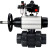 Кран шаровой BV4242E-FP-GRM-ISO Дн80 Ру10 полнопроходной, корпус - НПВХ, шар - НПВХ, уплотнение - EPDM, с пневмоприводом PA-DA-105-1, пневмораспределителем 4M310-08 DC24V, БКВ APL-410N EX и БПВ AFC2000 в Перми