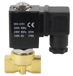 Клапан электромагнитный VS700-PT-NC-24VAC 1 1/2″ Ду40 Ру5 прямого действия двухходовой, корпус - латунь, присоединение - внутренняя резьба, уплотнение - PTFE, нормально-закрытый, катушка - 24 В AC