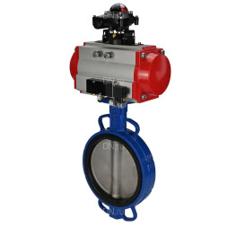 Затвор дисковый поворотный WBV1413E-2W-Fb-H Ду200 Ру16, корпус - чугун GGG50, диск - чугун GGG40, уплотнение - EPDM, с пневмоприводом PA-DA-130, пневмораспределителем 4M310-08 AC220V, БКВ APL-210N